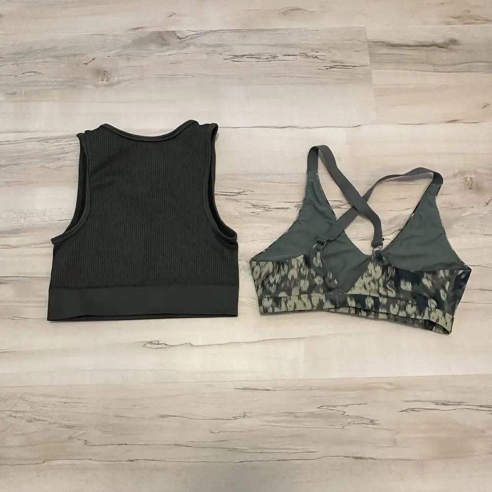 Aerie OFFLINE By Aerie Sports Bra Medium‎ Wire-free Stretch Cutout Lot of 2